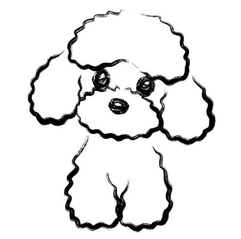 Dog Sketch Easy, Anjing Poodle, Poodle Drawing, Dog Drawing Simple, Sharpie Drawings, Easy Animal Drawings, Simple Sketch, Pug Art, Dog Sketch