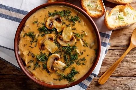 Best Mushroom Soup, Hungarian Mushroom, Hungarian Mushroom Soup, Mushroom Soup Recipes, Quick Dishes, Mushroom Pasta, Gluten Free Pasta, Bowl Of Soup, Mushroom Soup