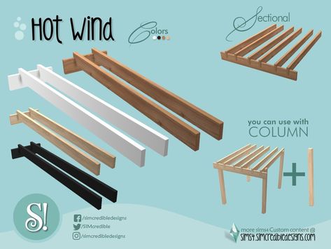 Wooden Ceiling Beams, Cc The Sims 4, Roof Decoration, Wooden Beams Ceiling, Sims 4 Blog, Sims 4 Cas Mods, Sims Packs, Sims Free Play, Wooden Ceiling