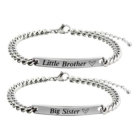 Sibling Jewelry Brother And Sister, Brother Sister Jewelry, Little Brother Christmas Gifts, Gift Ideas For Brother From Sister, Sibling Bracelets, Christmas Presents For Sister, Gifts For Little Brother, Brother Keychain, Sibling Jewelry