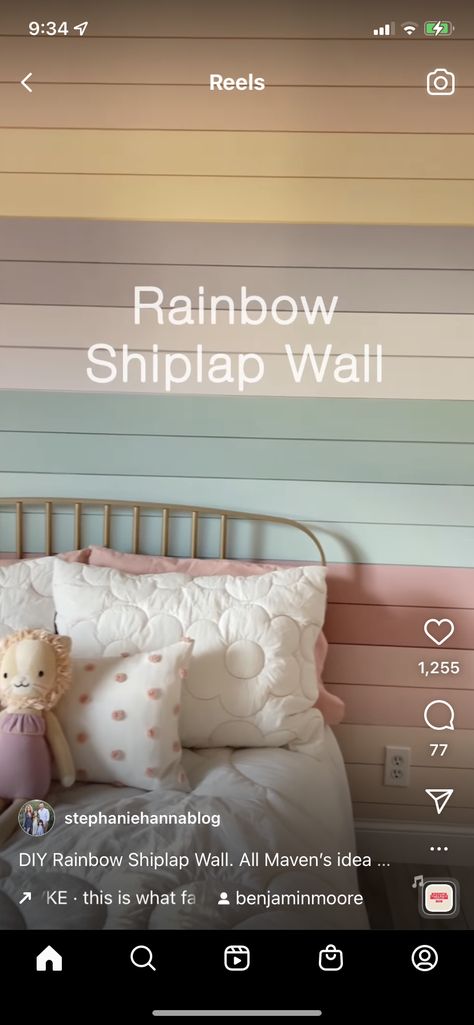 Violet Bedroom, Shiplap Wall, Diy Rainbow, Rainbow Wall, Ship Lap Walls, Kids Decor, Boy's Room, New Room