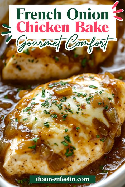 French Onion Chicken Bake French Onion Chicken Bake, Onion Chicken Bake, Chicken French, Baked Chicken Recipes Easy, Cooked Chicken Recipes, French Onion Chicken, Chicken Breast Recipes Baked, Chicken Recipes Easy, Onion Chicken