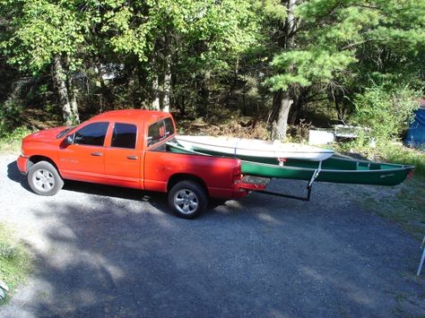 Hitch mount Canoe rack for trucks!  #canoe Canoe Transport, Canoe Rack, Bed Extender, Transport Vehicles, Expedition Portal, Truck Bed, Great Outdoors, The Great Outdoors, Portal