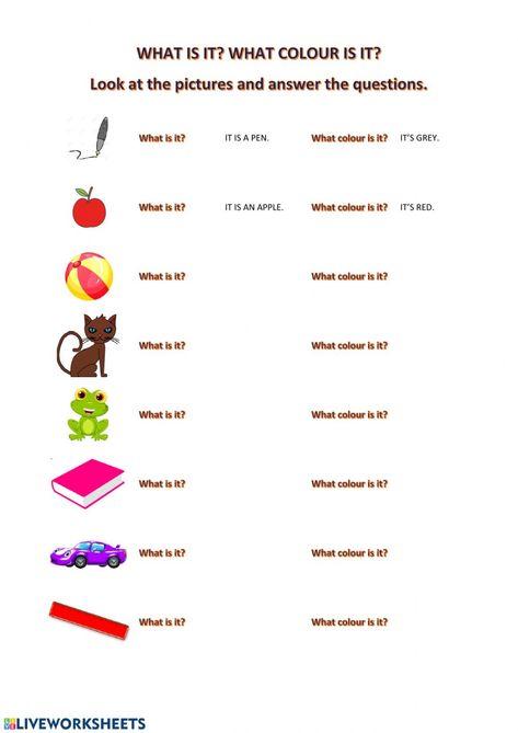 What is it? - Interactive worksheet What Is This Worksheet, What Is This, What Worksheet, Grammar Prepositions, English Activity, Phonics Reading Passages, Child Development Activities, English Grammar For Kids, Adjective Worksheet