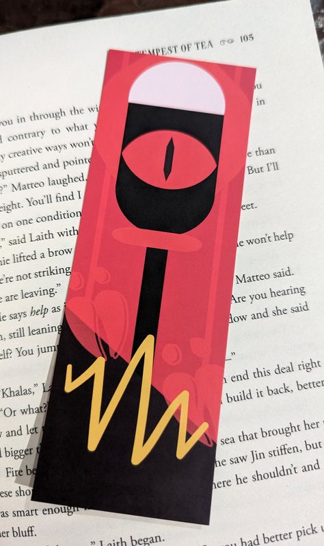 Hazbin Hotel Character themed bookmark, double sided, digitally designed and printed onto card stock with a matt finish, the perfect page marker for fans of Hazbin Hotel. Everyone's favorite radio demon, with hoof prints, sound wave, and Alastors Mic. Choose square or rounded corners. Hotel Planner, Radio Demon, Hoof Print, Miles Spiderman, Sound Wave, Anime Base, Anime Crafts, Page Marker, Birthday Cards Diy