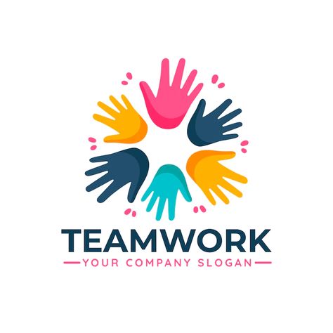 Free Vector | Flat design teamwork logo template Teamwork Logo, Free Logo Templates, Hand Logo, Company Slogans, Psd Files, Flat Design, Vector Photo, Teamwork, Design Inspo