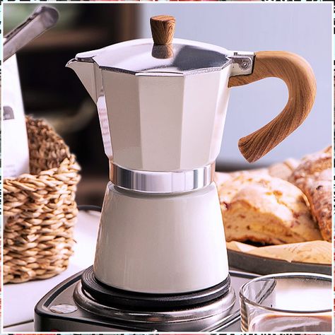 Coffee Pot, Moka Pot Italian Coffee Maker 6 cup/10 OZ Stovetop Espresso Maker for Gas or Electric Ceramic Stovetop Camping Ma Cuban Coffee Maker, Café Cubano, Moka Pot Espresso, Stovetop Espresso Maker, Moka Pot Coffee, Italian Coffee Maker, Stovetop Espresso, Percolator Coffee Pot, Coffee Percolator