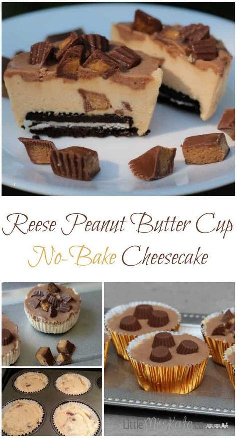 Reese Peanut Butter Cup No-Bake Cheesecake Recipe - The Exploring Family Reese Recipes, Recipes Oreo, Baby Naps, Baking Pastries, Reeses Cheesecake, Baking Cheesecake, Vegetarian Cookies, The Best Desserts, Easy No Bake Cheesecake