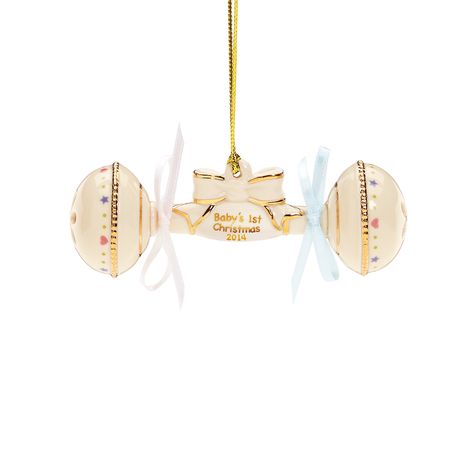 Lenox 2014 Baby's 1st Christmas Rattle Ornament $23 Lenox Christmas Ornaments, Lenox Ornaments, Lenox Christmas, Baby's 1st Christmas, Porcelain Christmas Ornaments, Silhouette Christmas, Married Christmas, Baby First Christmas Ornament, Baby Ornaments