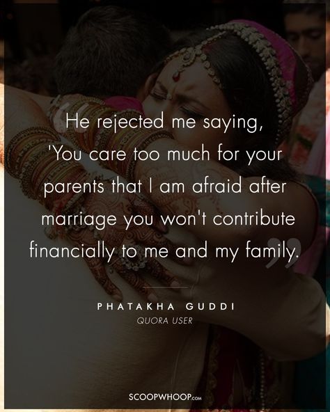 These Actual Reasons Why People Rejected Arranged Matches Make Us Question The Idea Of Marriage Scared Of Marriage, Arranged Marriage Quotes, Marraige Quotes, Save Our Marriage Quotes, Arrange Marriage Funny Quotes, Quotes On Arrange Marriage, Love Marriage Vs Arranged Marriage, Caring Too Much, After Marriage