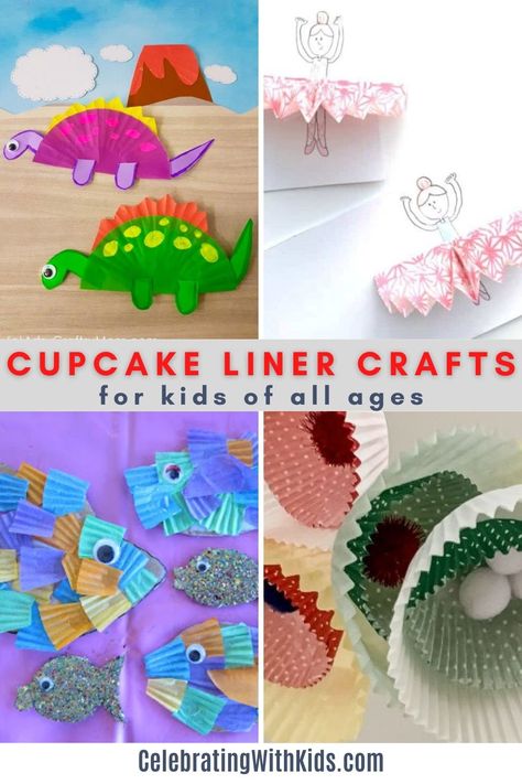 Cupcake Liner Art, Muffin Liner Crafts, Cupcake Wrapper Crafts, Cupcake Liner Crafts For Kids, Cupcake Crafts For Kids, Crafts With Cupcake Liners, Cupcake Paper Crafts, Crafts With Toddlers, Sensory Cards