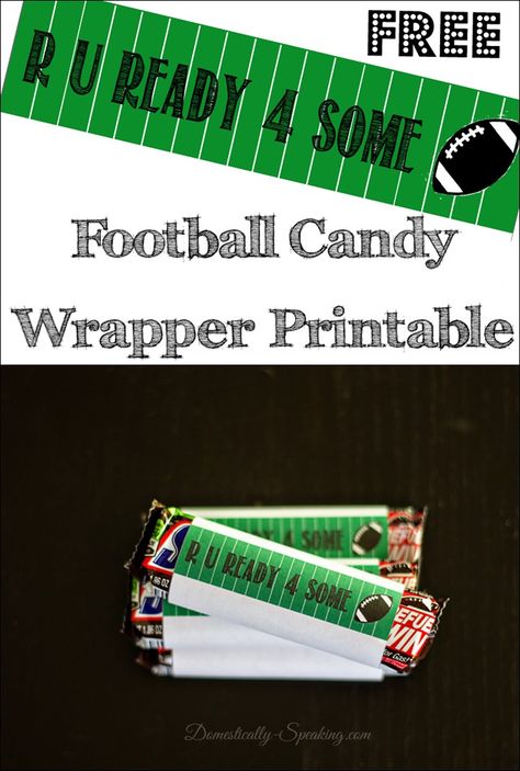 Football Candy Bar Wrapper Printable Candy Ideas For Football Players, Football Candy Gram Ideas, Football Candy Bar Wrappers, Football Treats For Players High Schools, Football Treats For Players, Sports Treats, Football Locker Decorations, Team Treats, Football Candy