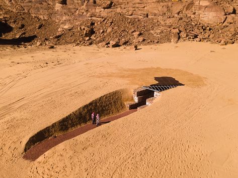 Sun Installation, Desert Land, Passive Design, Desert Life, Best Architects, Steel Beams, Desert Art, Cultural Architecture, Solar Energy System