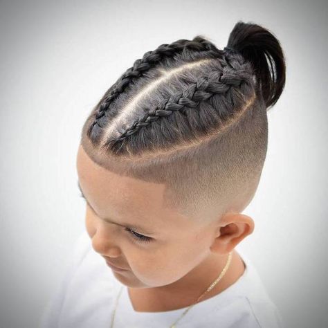 little-boy-side-braids-small-ponytail-undercut-black-hair-braids-hairstyles-2019-white-background Boy Ponytail, Boys Ponytail, Ponytail Haircut, Trendy We Fryzurach, Boy Braids Hairstyles, High Fade Haircut, Braids For Boys, Ponytail Hairstyle, Messy Short Hair