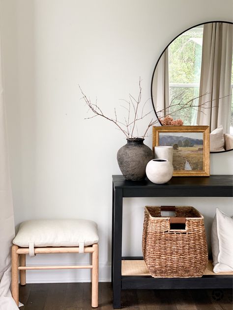 Givjng this entryway console some Fall vibes Follow my shop @emm_interiors on the @shop.LTK app to shop this post and get my exclusive app-only content! #liketkit #LTKSeasonal #LTKhome @shop.ltk http://liketk.it/3oyen Chair Entryway, Round Bathroom Vanity, Console Vanity, Bathroom Vanity Wall, Round Bathroom, Entryway Console, Vanity Table, Fall Vibes, Console Table