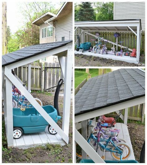 It's easy to install a new roof on a backyard structure like a shed, playhouse, or lean-to. #roofeditmyself #shop #kidsoutdoorplayhouse Shed Playhouse, Outdoor Toy Storage, Casa Garage, Backyard Structures, Build A Playhouse, Lean To, Storage Shed Plans, Roof Installation, Bike Shed