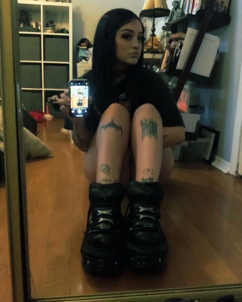 Goth Sneakers, Platform Sneakers Outfit, Goth Tattoos, Goth Platforms, Chunky Platform Sneakers, Goth Tattoo, Concert Outfits, Chunky Platform, Chunky Sneakers