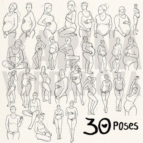 Pregnant Ych, Pregnant Couple Drawing Reference, Pregnant Belly Reference, Family Drawing Poses, Pregnant Art Reference, Pregnant Poses Drawing, Kid Poses Drawing, Pregnancy Drawing Reference, Pregnant Pose Reference