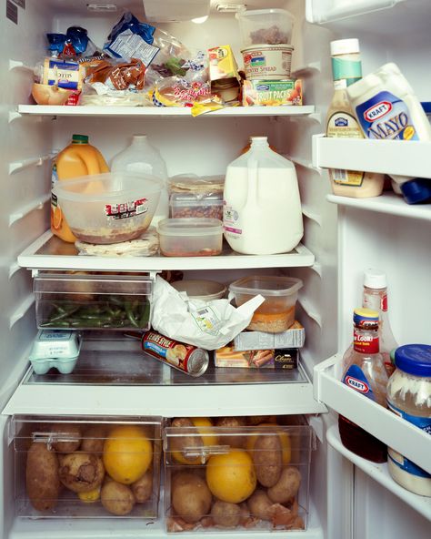 Photographer takes voyeuristic peek inside refrigerators | The Splendid Table Fridge Photos, Sweet Station, Emergency Room Nurse, Next Door Neighbor, Color Codes, Emergency Room, Photo Series, Lazy Susan, What You Eat