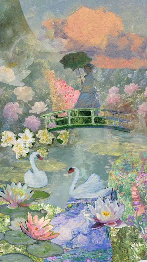 #monet Monet Desktop Wallpaper, Cottagecore Houses, Monet Wallpaper, Ips Wallpapers, Cute Headers, Beautiful Collage, Claude Monet, Wallpaper Iphone Cute, Desktop Wallpaper