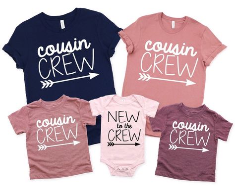 Excited to share this item from my #etsy shop: Cousin Crew Shirts For Kids Baby Adults Matching Family Cousin Shirts, New to the crew Cousin Shirts Vacation Easter Shirt Pregnancy Reveal #birthday #easter #cousinshirtsadults #cousinshirtskids #cousinsspringbreak #cousincrewkids #cousincrewarrow #newtothecrewbaby Cousin Crew Tshirts, Cousin Shirts Adults, Matching Cousin Shirts, Cousins Shirts, Cousin Crew Shirts, Cousin Shirts, Kid Games, Soft Launch, Family Reunion Shirts