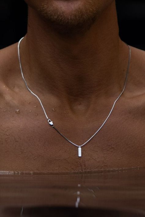 Guy Jewelry, Mens Silver Chain Necklace, Mens Silver Jewelry, Silver Chain For Men, Mens Silver Necklace, Mens Chain Necklace, Mens Jewelry Necklace, Minimal Jewelry, Mens Accessories Jewelry