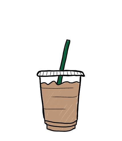 Iced Coffee Cartoon, Coffee Animation, Coffee Animated, Fall Widgets, Mocha Drink, Cat Halloween Makeup, Cafe Menu Design, Coffee Cartoon, Sticker Inspo