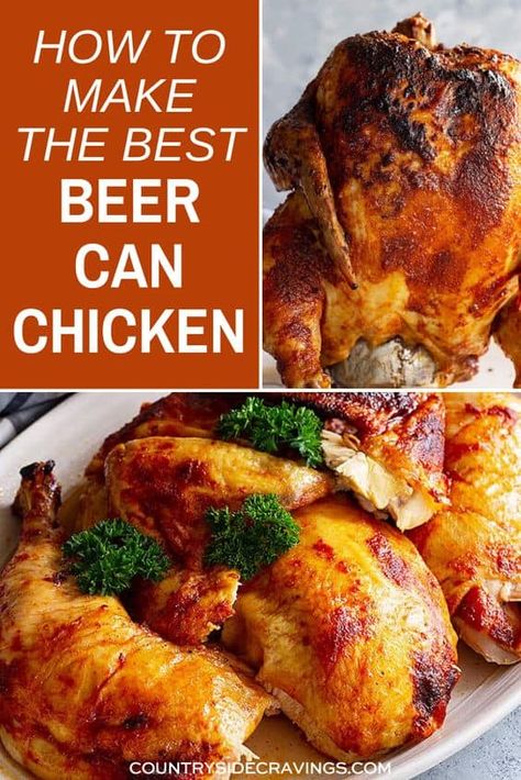 Beer Chicken Oven, Whole Chicken Recipes Oven, Baked Whole Chicken Recipes, Broccoli Grape Salad, Chicken Beer, Whole Baked Chicken, Can Chicken Recipes, Beer Chicken, Can Chicken