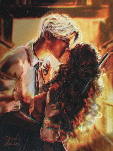 Draco And Hermione Fanfiction, Draco Malfoy Hot, Ron Weasley Hermione Granger, Draco Malfoy Fanart, Dramione Fan Art, Draco Malfoy Aesthetic, Draco And Hermione, Tom Felton Draco Malfoy, Harry Potter Love