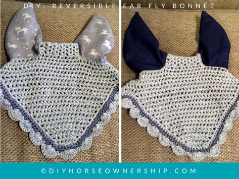 Ear Bonnets For Horses, Crochet Fly, Horse Fly Bonnet, Horse Fly Mask, Horse Ownership, Diy Horse, Horse Ears, Riding Clothes, Bonnet Pattern