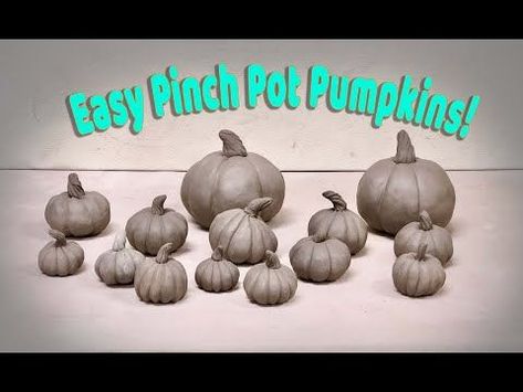 Two Ways to Make EASY Pinch Pot Pumpkins! Great for Beginners! - YouTube | Pinch pots, Clay pinch pots, Pumpkin pottery Clay Pinch Pot Pumpkins, Air Dry Pinch Pots, Pinch Pot Pumpkin Ideas, How To Make A Pinch Pot, Clay Pumpkins Diy, Halloween Pinch Pots, Pumpkin Pinch Pot, Air Dry Clay Pottery Ideas For Beginners, Pinch Pot Pumpkins