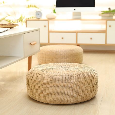 Futon Cushion, Yoga Corner, Round Yoga Mat, Buddha Pants, Futon Cushions, Yoga Room Decor, Tatami Mat, Easy Meditation, Meditation Cushion