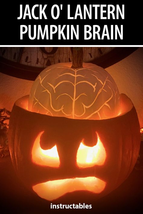 Fun Jack O Lantern Ideas, Jack O Lantern Creative, Brain Pumpkin Carving, Funny Jack O Lantern Ideas, Pumpkin Brain Carving, Jack O Lantern Funny, Science Pumpkin Carving, Pumpkin Carving Brain, Jack O Lantern Ideas Creative