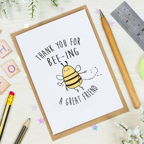 Thanks For Being My Friend Card, Card Idea For Friend, Cute Thank U Cards, Thank You Card For Best Friend, Card Ideas For Your Best Friend, Thank You Cards For Friends, Cute Card For Friend, Thank You Card Drawing Ideas, Inside Card Design