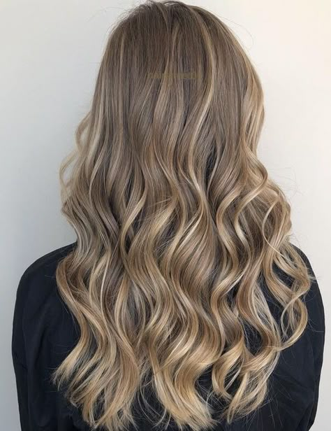 hair Baylage Dark Blonde, Sand Blonde Balayage Brunette, Partial Blonde Highlights On Light Brown Hair, Dark Sandy Blonde Hair Balayage, Light Brown Blonde Hair Balayage, Dirty Blonde Hair Pale Skin, Light Bronde Haircolor Brunettes, Babylights Dark Blonde, Dark Blonde With Babylights