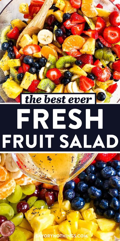 Poppy Seed Fruit Salad, Fruit Salad Dressing, Citrus Fruit Salad, Fruit Dressing, Easy Fruit Salad Recipes, Dressing For Fruit Salad, Best Fruit Salad, Salads For A Crowd, Fruit Salad Easy