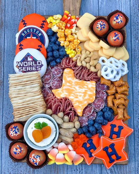 Texas Charcuterie Board, World Series Party, Baseball Party, Houston Astros, World Series, Charcuterie Board, Party Food, This World, Cheese Board