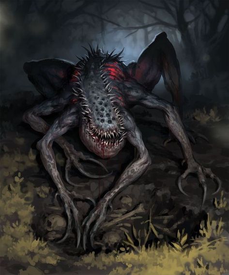 Dark Monster Art, Dark Fantasy Creatures, Demon Monster, Night Creatures, Fantasy Demon, Lovecraftian Horror, Dark Creatures, Eldritch Horror, Horror Monsters