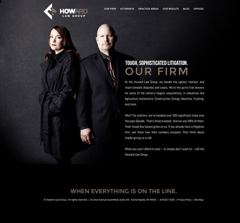 Howard Law ABOUT US law firm legal WordPress website OUR FIRM Law Firm Advertising, Law Firm Marketing Ideas, Business Formals, Malaysia Culture, Law Firm Design, Creative Strategy, Law Firm Marketing, Trial Lawyer, About Us Page