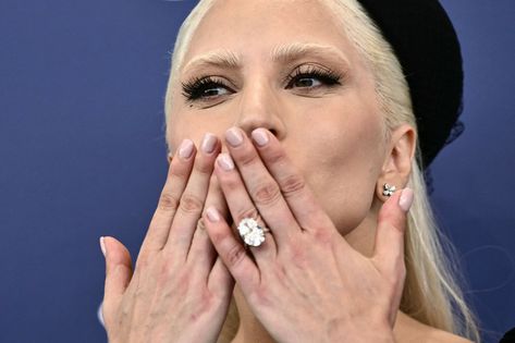 Lady Gaga Shows Off Her Engagement Ring and Its HUGE Size Made Everyone Comment the Same Thing Lady Gaga Engagement Ring, Michael Polansky, Pave Diamond Band, Paris Jackson, Red Carpet Look, Venice Film Festival, Ben Affleck, Old Hollywood Glamour, Crazy People