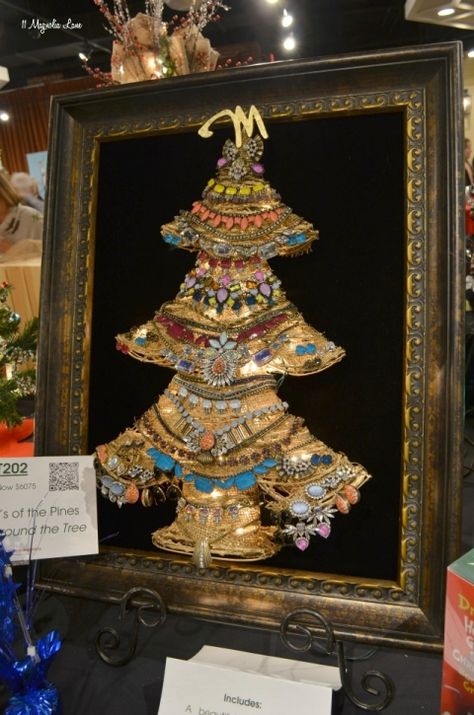 Festival of Trees at the Carolina Hotel in Pinehurst | 11 Magnolia Lane Jewelry Tree Art, Costume Jewelry Christmas Tree, Jeweled Christmas Ornaments, Christmas Tree Kit, Old Jewelry Crafts, Jeweled Christmas Trees, Frugal Christmas, Jeweled Christmas, Jewelry Christmas Tree