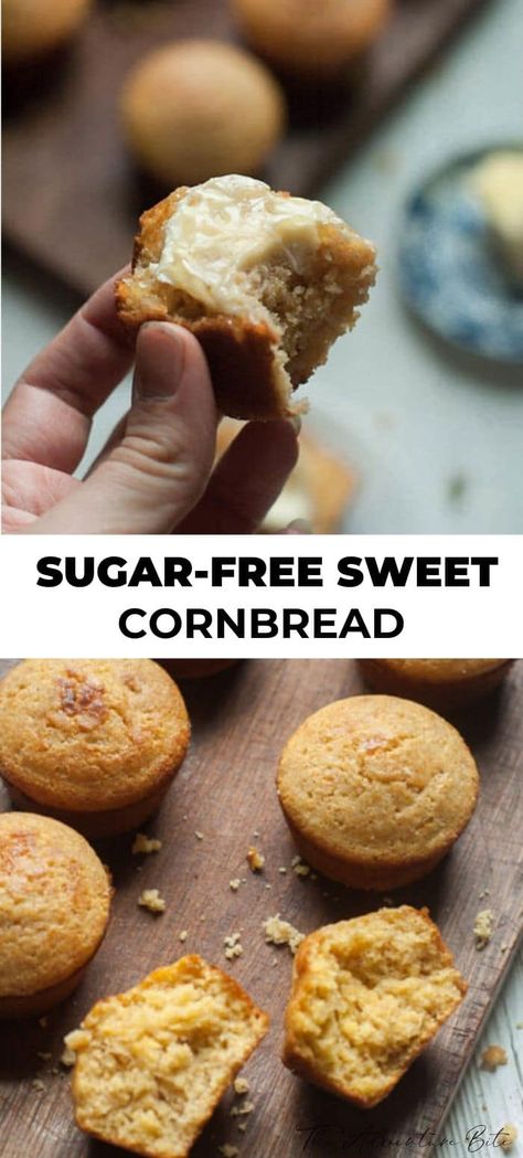 Sugar Free Cornbread, Apple Recipes No Sugar, Sweet Corn Bread, Healthy Muffin, Cornbread Muffins, Sweet Cornbread, Healthy Muffin Recipes, Corn Bread Recipe, Sugar Free Recipes