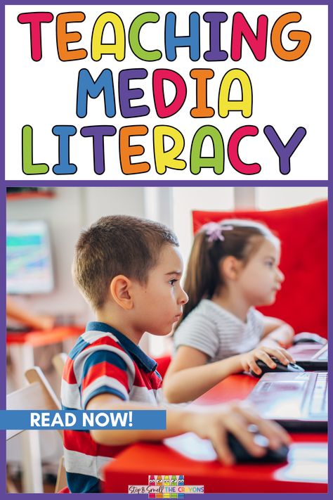 Media literacy is all about teaching elementary students how to critically analyze and understand the media they come across. Media comes in the forms of TV, social media, podcasts, music, radio, or movies. In this day and age it is very important that we start with our youngest students. Teaching media literacy in the elementary classroom doesn't have to be hard. This blog post provides classroom teachers with tips, ideas and resources for teaching this important 21st century skill. Media Specialist Elementary, Media Literacy Activities, Memory Strategies, Computer Class, Information Literacy, Social Studies Classroom, General Ideas, Preschool Literacy, Media Literacy