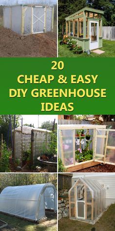 20 Cheap & Easy DIY Greenhouse Ideas Easy Diy Greenhouse, Diy Small Greenhouse, Pallet Greenhouse, Homemade Greenhouse, Pvc Greenhouse, Cheap Greenhouse, Diy Greenhouse Plans, Best Greenhouse, Lean To Greenhouse