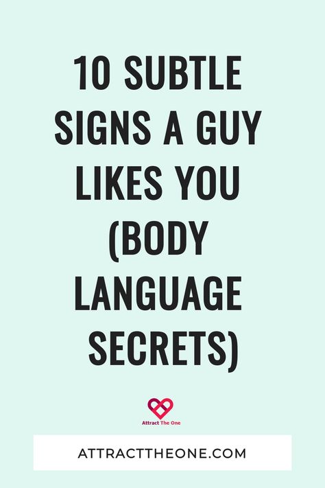 Wondering if a guy likes you? Here are 10 subtle signs he likes you from his body language, even if he hasn't told you yet. Guy Like You, Physical Signs He Likes You, If A Guy Like You, Signs He Likes You Over Text, If He Likes You, Signs A Guy Like You, Sings He Likes You, He Likes You, Signs A Boy Likes You