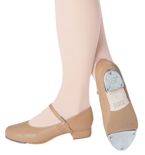 Bloch's leather upper, leather sole tap shoe with ¾" heel. The buckle is attached by elastic for a firmer fit and the taps are screwed on top of a resonating board. Rubber pad on metatarsal. 3/4" heel   Women‘s "Tap-On" Tap Shoe - Style #S0302L at Discount Dance Supply  #dance #tap #tan #black #bloch #dental #poker   lose weights fast. Girls Ballet Flats, Leather Ballet Shoes, Dance Women, Dance Bag, Tap Dance, Ballerina Shoes, Shoe Covers, Shoe Style, Dance Wear