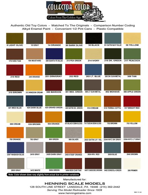 Collector_Color_Sheet Rain Paint Color, Paint Color Chart, Rain Painting, Sun And Rain, Ford Truck, Enamel Paint, Old Toys, Paint Color, Coloring Sheets