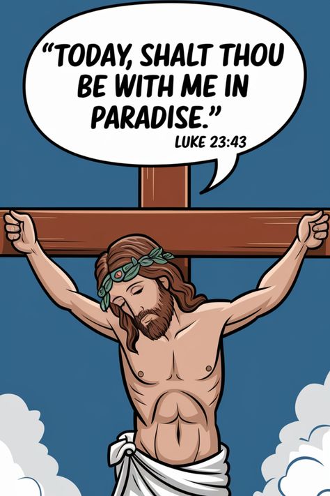 Jesus on the cross with the quote "Today, shalt thou be with me in paradise." Luke 23:43 Jesus Last Words, Psalm 22, Prayer Poems, Hope In Jesus, Words Of Jesus, Be With Me, Love And Forgiveness, Journaling Kits, Christian Artwork