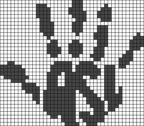 Alpha pattern #22955 | BraceletBook Asl Crochet, Perler Beads Disney, Crochet Pixel Art, Love Sign Language, Hand Outline, Sign Languages, I Love You Signs, Knitting Board, Asl Sign Language