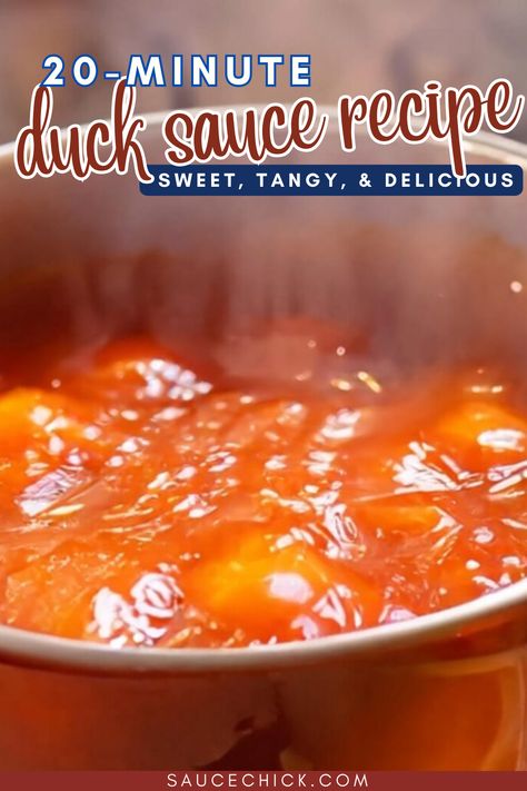 Duck Sauce Recipe Sweet And Tangy Sauce, Duck Dressing Recipe, Chinese Duck Sauce Recipe, Duck Sauce Recipe Chinese, Orange Sauce For Duck, Homemade Duck Sauce, Duck Sauce Recipe, Asian Dipping Sauce Recipes, Asian Sauce Recipes